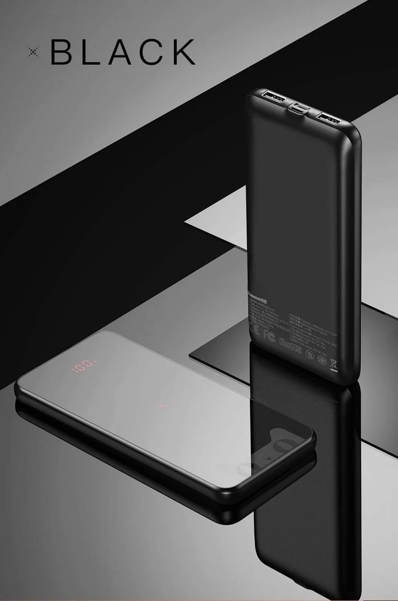 Baseus Tmall Cat Logo 10000mah Qi Wireless-Ladegerät Power Bank für iPhone Xiaomi mi Poverbank Externer Akku Wireless Powerbank