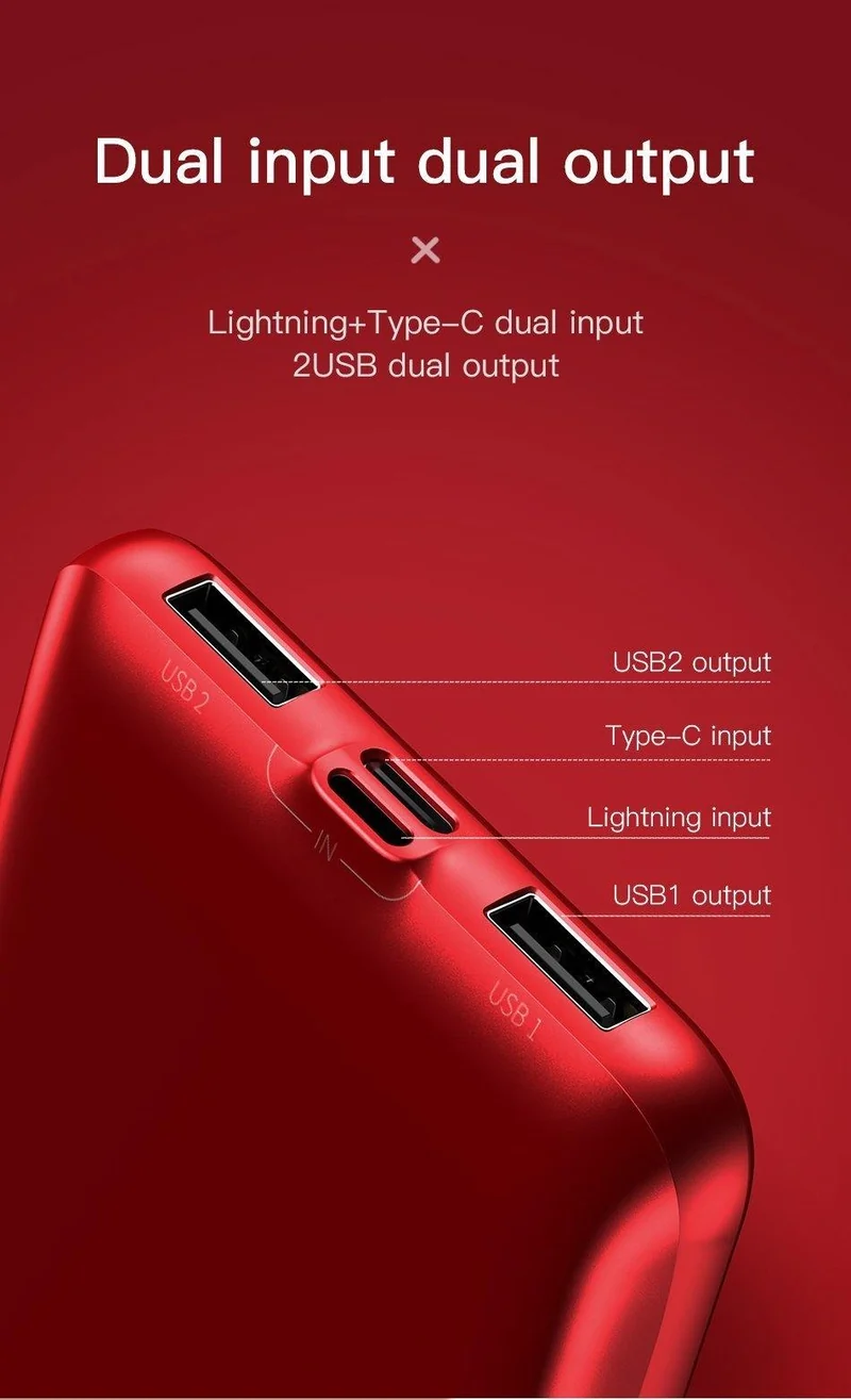 Baseus Tmall Cat Logo 10000mah Qi Wireless-Ladegerät Power Bank für iPhone Xiaomi mi Poverbank Externer Akku Wireless Powerbank