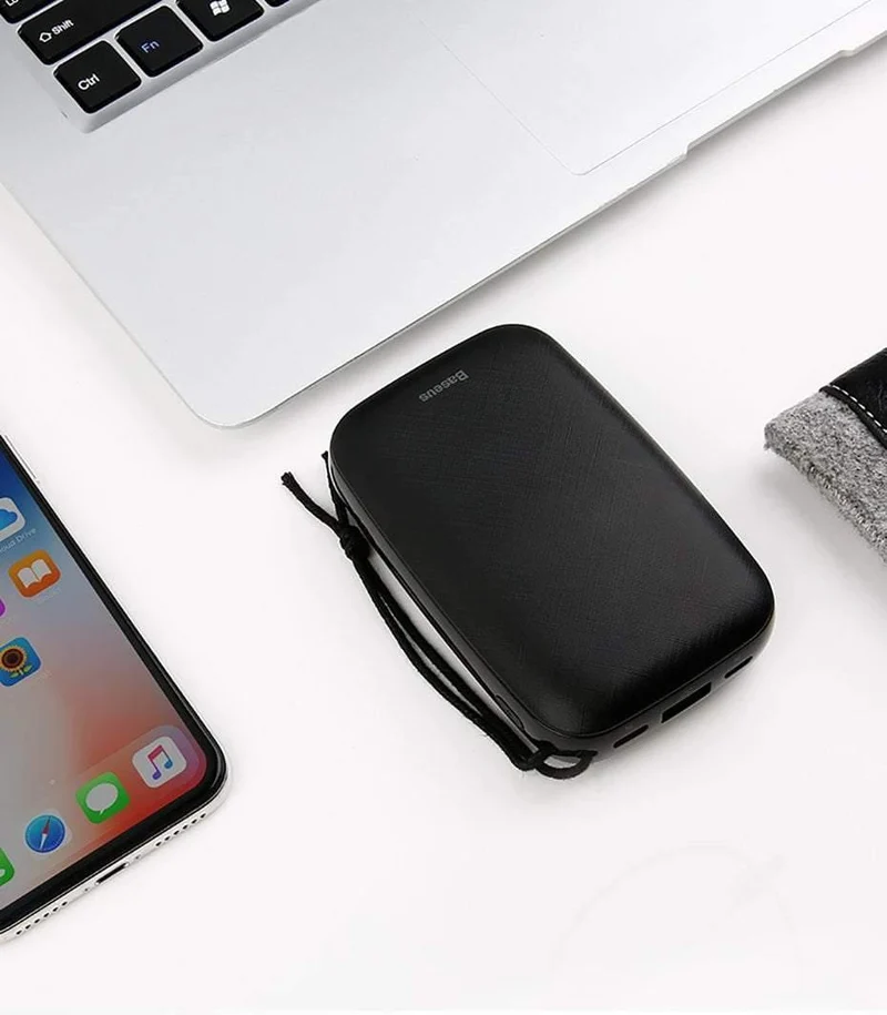 Baseus 10000mAh Power Bank Für iPhone Samsung Mini Tragbare Poverbank USB Ladegerät Handy Externe Batterie Pack Powerbank