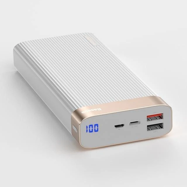 Baseus 20000 mAh Quick Charge 3.0 Power Bank LED-Display Dual USB Typ C PD Schnellladung Externer Akku Ladegerät Powerbank