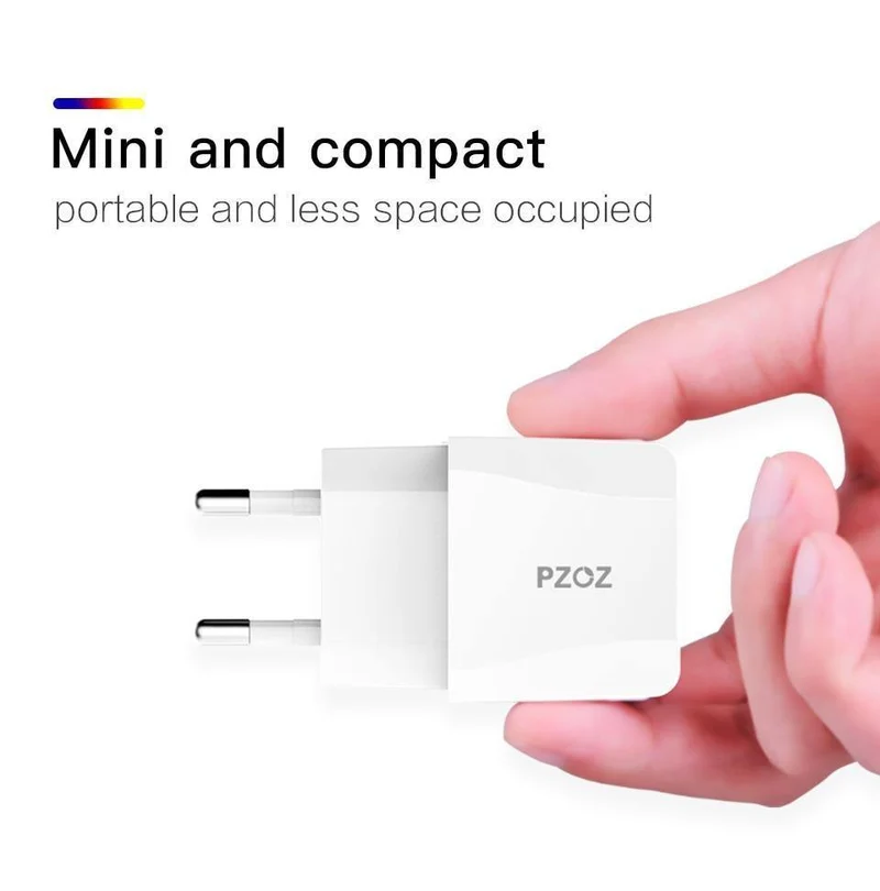 PZOZ USB-Ladegerät 2a Schnelllade-Reiseadapter mit EU-Stecker Tragbares Wandladegerät Handykabel Dual-USB-Ladegerät mit US-Stecker