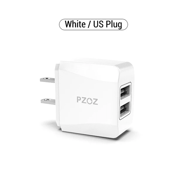 PZOZ USB-Ladegerät 2a Schnelllade-Reiseadapter mit EU-Stecker Tragbares Wandladegerät Handykabel Dual-USB-Ladegerät mit US-Stecker