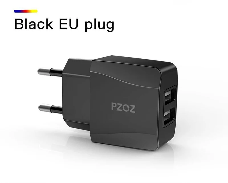 PZOZ USB-Ladegerät 2a Schnelllade-Reiseadapter mit EU-Stecker Tragbares Wandladegerät Handykabel Dual-USB-Ladegerät mit US-Stecker