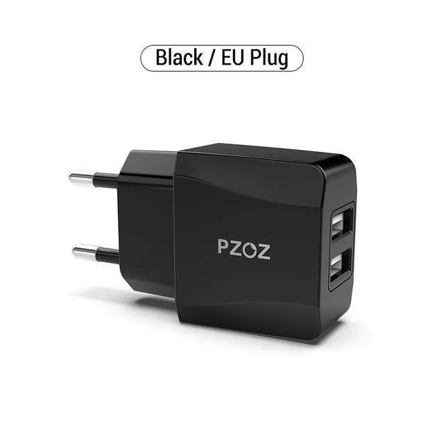 PZOZ USB-Ladegerät 2a Schnelllade-Reiseadapter mit EU-Stecker Tragbares Wandladegerät Handykabel Dual-USB-Ladegerät mit US-Stecker