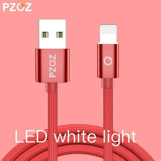 PZOZ LED-Lichtkabel Schnellladegerät Handy 8 Pin USB-Kabel für iPhone Xs Max Xr 6 s Plus X 8 7 5 SE 6s iPad Ladekabel 2m