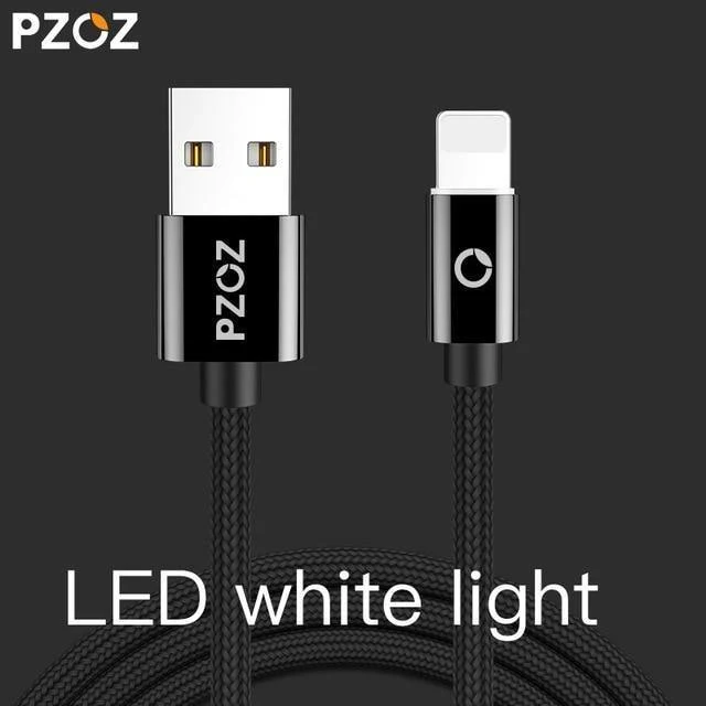PZOZ LED-Lichtkabel Schnellladegerät Handy 8 Pin USB-Kabel für iPhone Xs Max Xr 6 s Plus X 8 7 5 SE 6s iPad Ladekabel 2m