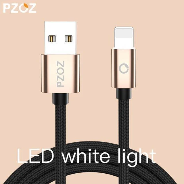 PZOZ LED-Lichtkabel Schnellladegerät Handy 8 Pin USB-Kabel für iPhone Xs Max Xr 6 s Plus X 8 7 5 SE 6s iPad Ladekabel 2m