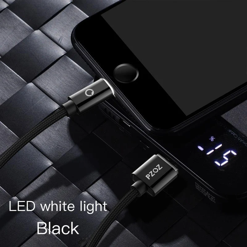 PZOZ LED-Lichtkabel Schnellladegerät Handy 8 Pin USB-Kabel für iPhone Xs Max Xr 6 s Plus X 8 7 5 SE 6s iPad Ladekabel 2m