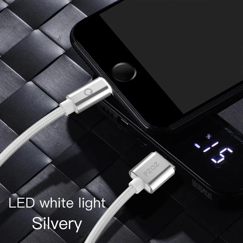 PZOZ LED-Lichtkabel Schnellladegerät Handy 8 Pin USB-Kabel für iPhone Xs Max Xr 6 s Plus X 8 7 5 SE 6s iPad Ladekabel 2m