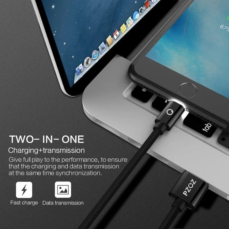 PZOZ LED-Lichtkabel Schnellladegerät Handy 8 Pin USB-Kabel für iPhone Xs Max Xr 6 s Plus X 8 7 5 SE 6s iPad Ladekabel 2m