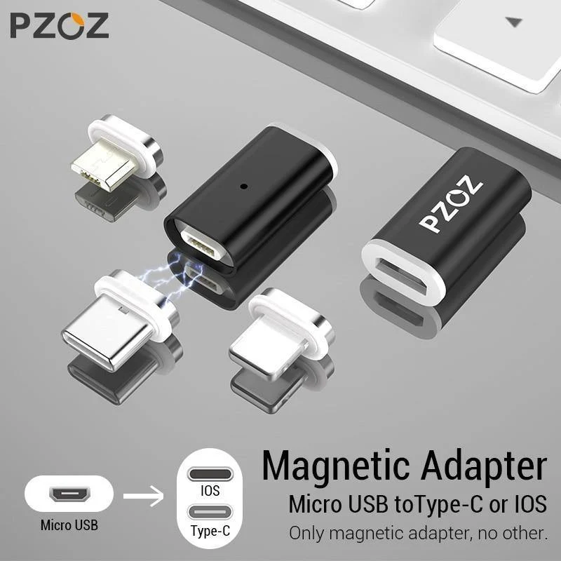 PZOZ Magnetisches Adapterkabel Micro USB Adapter Schnellladetelefon MicroUSB Typ C Magnet Ladegerät USB C Für iPhone Xiaomi Typ C