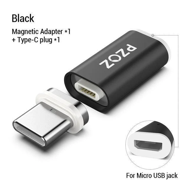 PZOZ Magnetisches Adapterkabel Micro USB Adapter Schnellladetelefon MicroUSB Typ C Magnet Ladegerät USB C Für iPhone Xiaomi Typ C