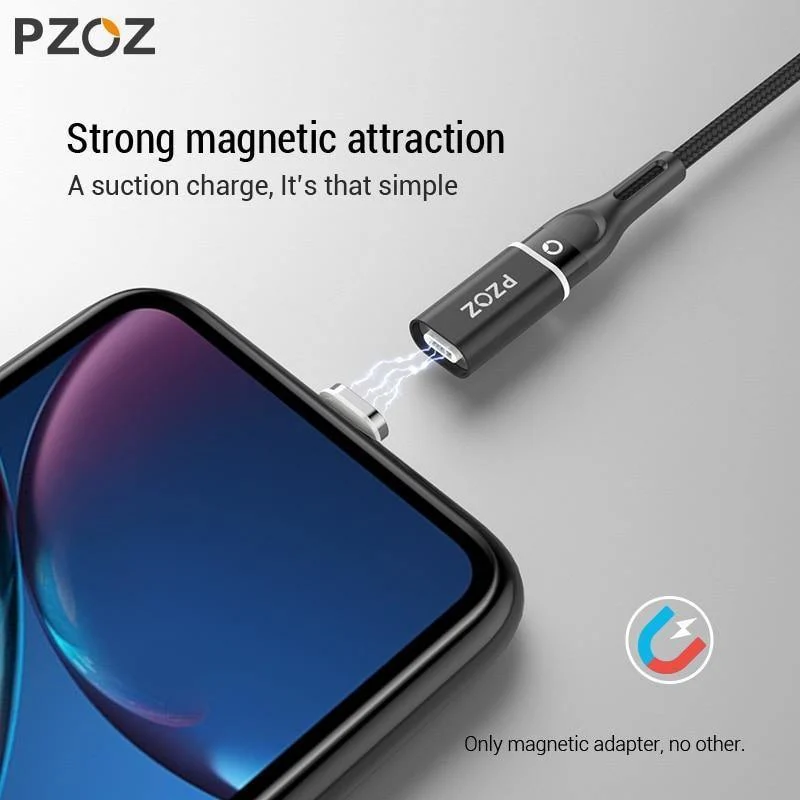 PZOZ Magnetisches Adapterkabel Micro USB Adapter Schnellladetelefon MicroUSB Typ C Magnet Ladegerät USB C Für iPhone Xiaomi Typ C