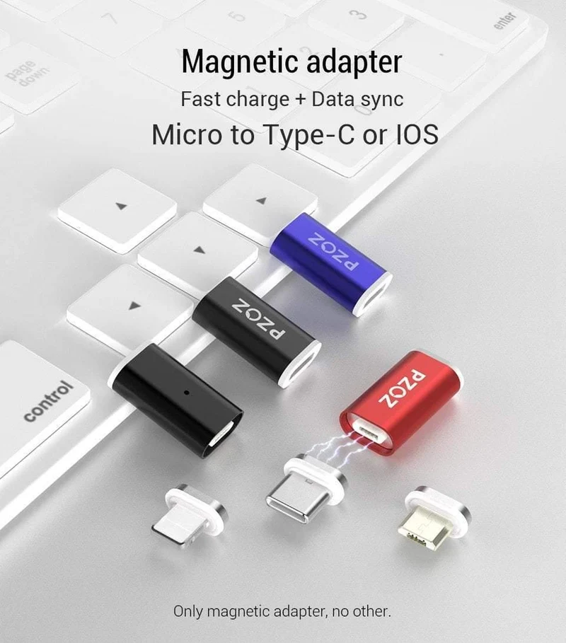 PZOZ Magnetisches Adapterkabel Micro USB Adapter Schnellladetelefon MicroUSB Typ C Magnet Ladegerät USB C Für iPhone Xiaomi Typ C