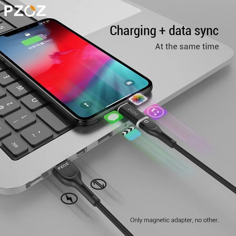 PZOZ Magnetisches Adapterkabel Micro USB Adapter Schnellladetelefon MicroUSB Typ C Magnet Ladegerät USB C Für iPhone Xiaomi Typ C