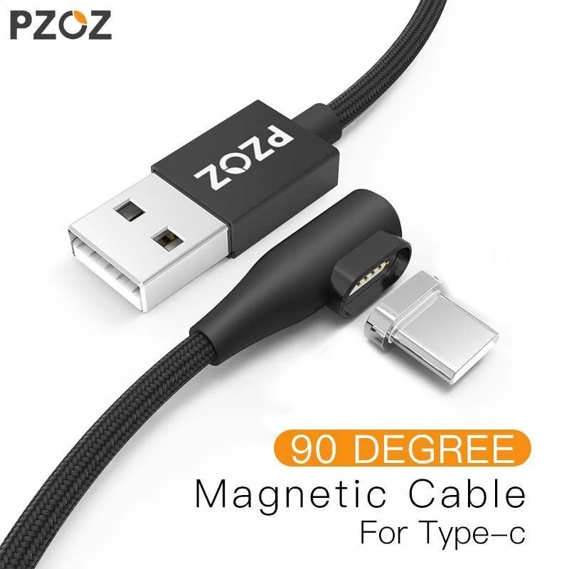 PZOZ 90-Grad-USB-C-Magnetkabel, schnelles Aufladen für Samsung HUAWEI Xiaoimi-Telefon, Typ-C-Magnetkabel, Datenkabel, Ladegerätadapter