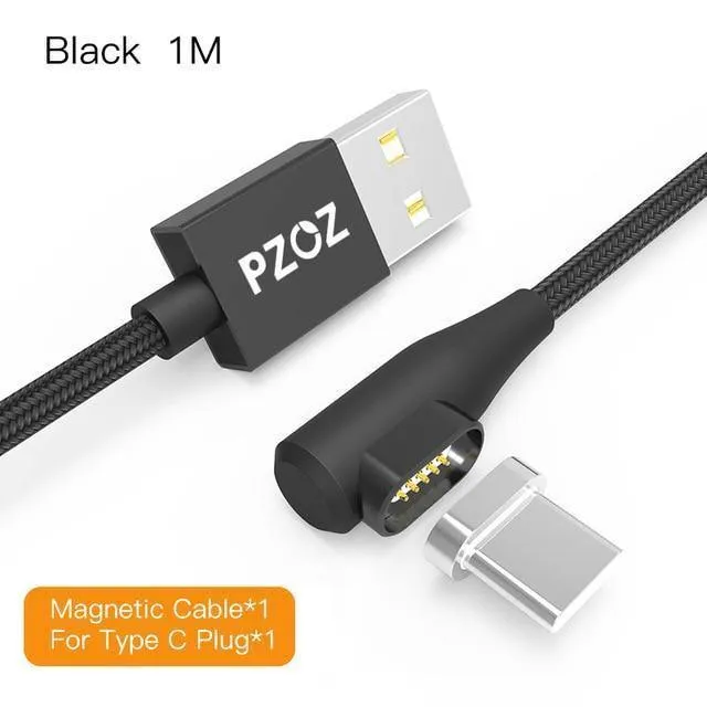 PZOZ 90-Grad-USB-C-Magnetkabel, schnelles Aufladen für Samsung HUAWEI Xiaoimi-Telefon, Typ-C-Magnetkabel, Datenkabel, Ladegerätadapter
