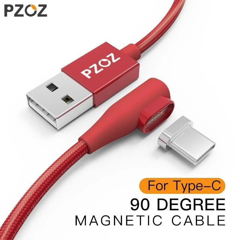 PZOZ 90-Grad-USB-C-Magnetkabel, schnelles Aufladen für Samsung HUAWEI Xiaoimi-Telefon, Typ-C-Magnetkabel, Datenkabel, Ladegerätadapter