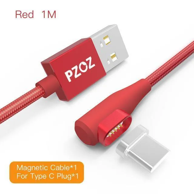 PZOZ 90-Grad-USB-C-Magnetkabel, schnelles Aufladen für Samsung HUAWEI Xiaoimi-Telefon, Typ-C-Magnetkabel, Datenkabel, Ladegerätadapter