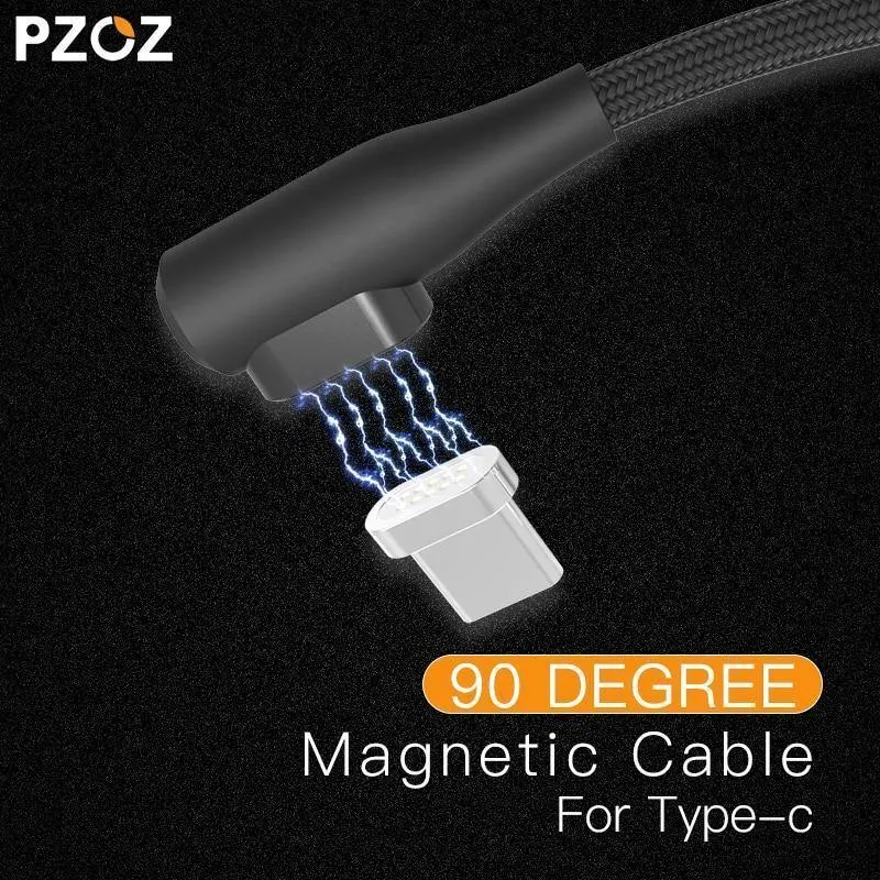 PZOZ 90-Grad-USB-C-Magnetkabel, schnelles Aufladen für Samsung HUAWEI Xiaoimi-Telefon, Typ-C-Magnetkabel, Datenkabel, Ladegerätadapter