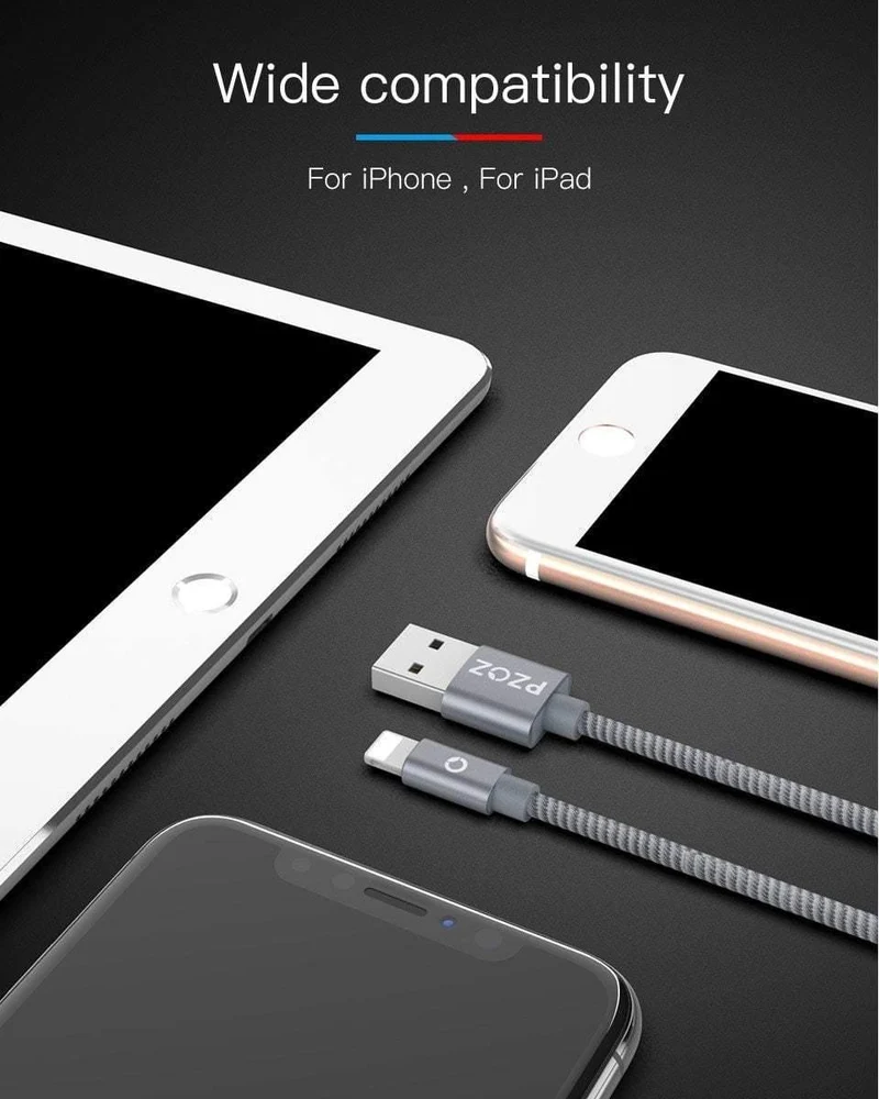 PZOZ Für iPhone Ladegerät usb kabel 2.4 EINE Schnelle Aufladung Handy Ladung Für ipad iphone kabel X Xr Xs max Plus 8 7 6s 5 SE Kabel