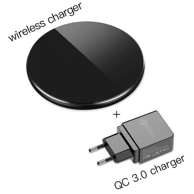 PZOZ Qi Wireless-Ladegerät USB-Ladegerät Schnelllade-Telefonadapter für iPhone X 8 Plus Xs Samsung S9 S8 Note 9 8 Xiaomi Mi Mix 2s