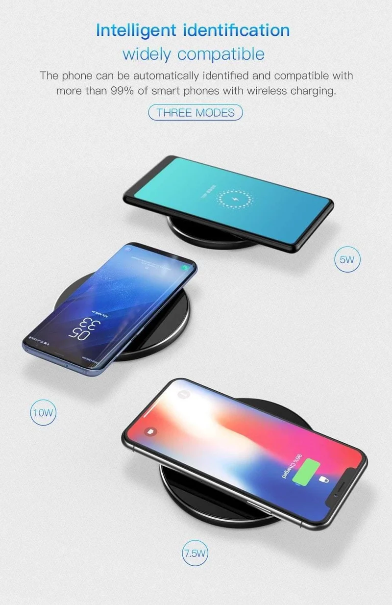 PZOZ Qi Wireless-Ladegerät USB-Ladegerät Schnelllade-Telefonadapter für iPhone X 8 Plus Xs Samsung S9 S8 Note 9 8 Xiaomi Mi Mix 2s