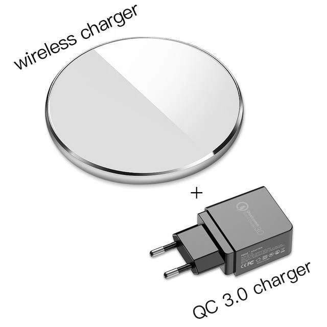 PZOZ Qi Wireless-Ladegerät USB-Ladegerät Schnelllade-Telefonadapter für iPhone X 8 Plus Xs Samsung S9 S8 Note 9 8 Xiaomi Mi Mix 2s