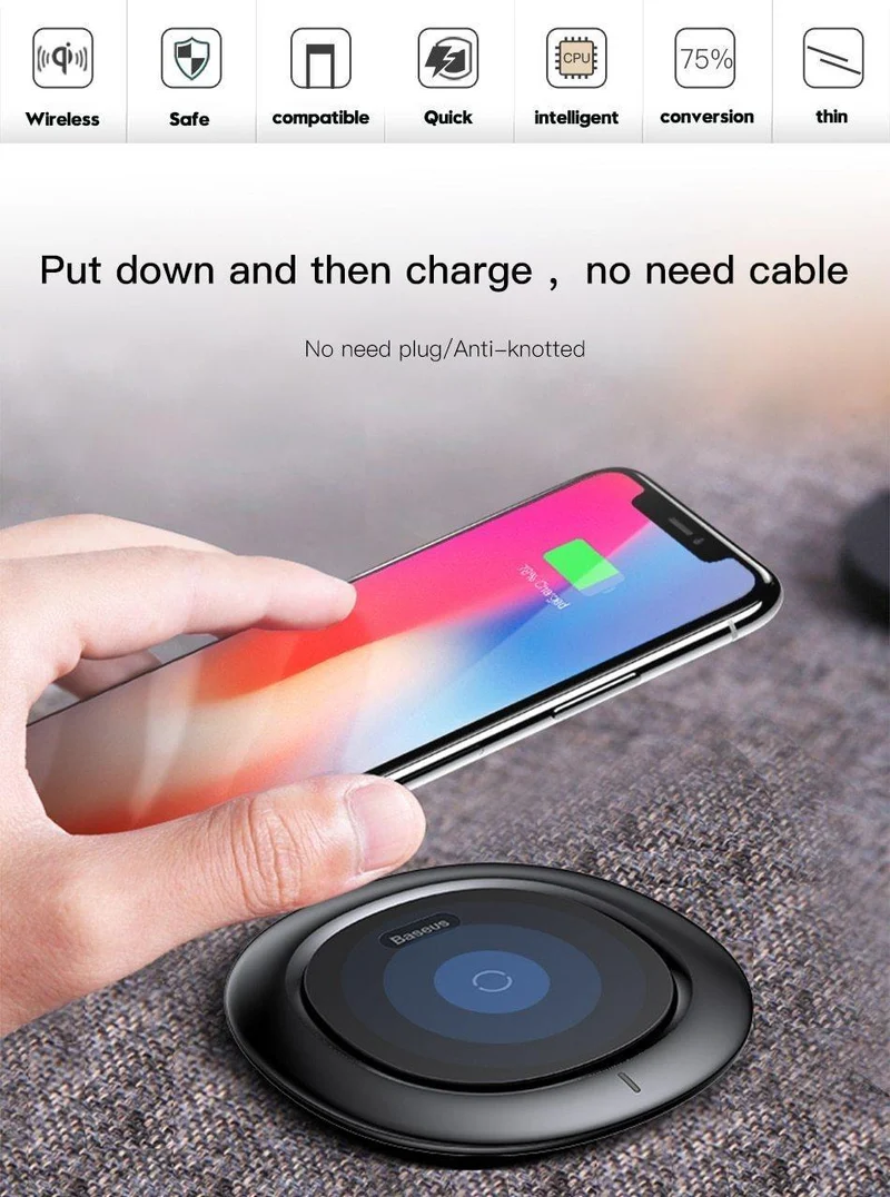 Baseus UFO Wireless Charger für iPhone X 8 Samsung Note8 S9 S8 Handy 10W Qi Wireless Charger Schnellladepad