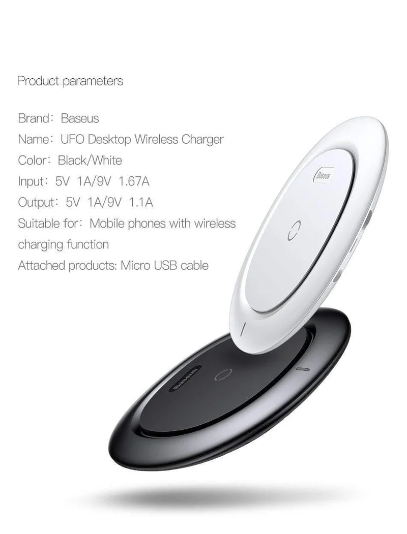 Baseus UFO Wireless Charger für iPhone X 8 Samsung Note8 S9 S8 Handy 10W Qi Wireless Charger Schnellladepad