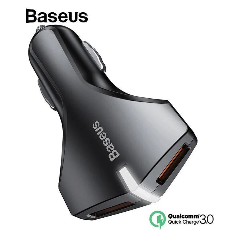 Baseus Quick Charge 3.0 Autoladegerät 5V3A QC3.0 Turbo-Schnelllade-Autoladegerät Dual-USB-Autoladegerät für Mobiltelefone für iPhone 8 7