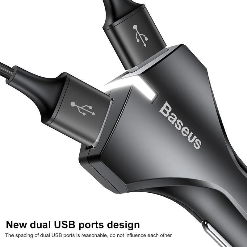 Baseus Quick Charge 3.0 Autoladegerät 5V3A QC3.0 Turbo-Schnelllade-Autoladegerät Dual-USB-Autoladegerät für Mobiltelefone für iPhone 8 7