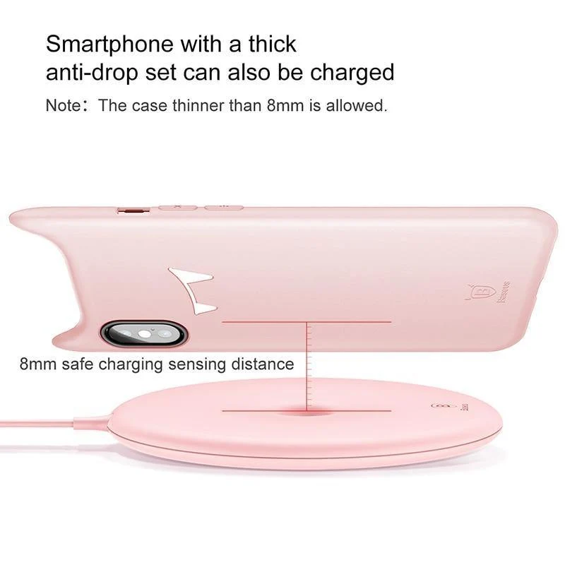 Baseus Donut Wireless Charger für iPhone X 8 Samsung Note8 S8 S9 S9+ S7 15W Wireless Qi Schnellladegerät für Mobiltelefone