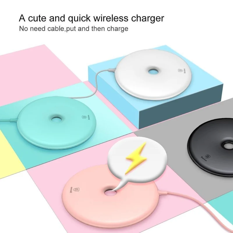 Baseus Donut Wireless Charger für iPhone X 8 Samsung Note8 S8 S9 S9+ S7 15W Wireless Qi Schnellladegerät für Mobiltelefone