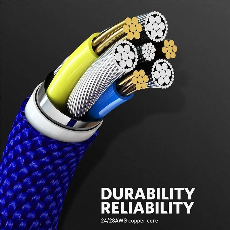 USLION LED Magnetisches USB-Kabel Schnelles Micro-USB Typ-C Magnetladegerät USB-C Datenkabel für Samsung Xiaomi Handy-Ladekabel