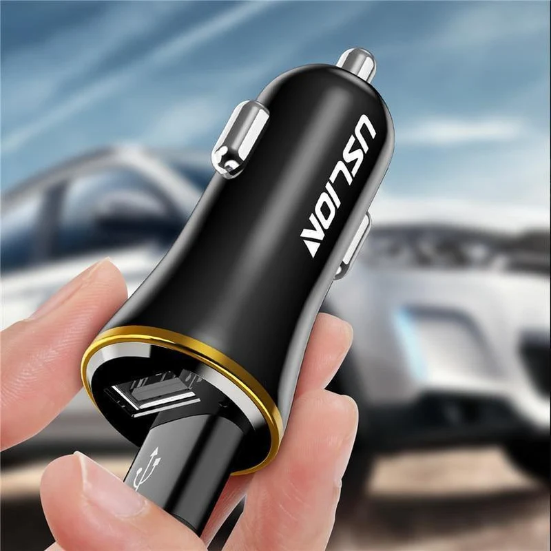 USLION Mini Dual USB Autoladegerät für Telefon 2 Port USB Fast Car-Charger für iPhone 7 XR XS MAX Autotelefonladegerät-Adapter im Auto