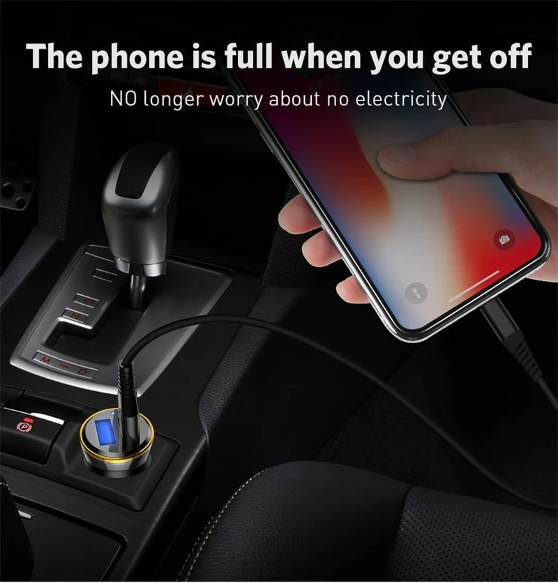USLION Mini Dual USB Autoladegerät für Telefon 2 Port USB Fast Car-Charger für iPhone 7 XR XS MAX Autotelefonladegerät-Adapter im Auto
