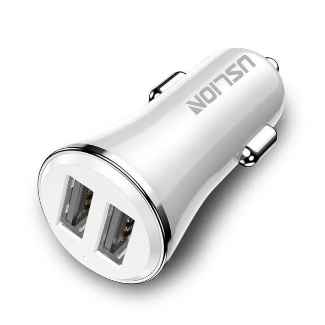 USLION Mini Dual USB Autoladegerät für Telefon 2 Port USB Fast Car-Charger für iPhone 7 XR XS MAX Autotelefonladegerät-Adapter im Auto