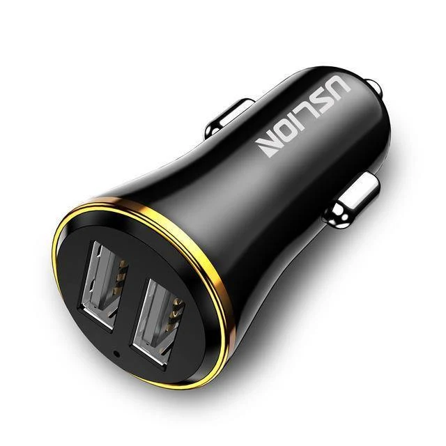 USLION Mini Dual USB Autoladegerät für Telefon 2 Port USB Fast Car-Charger für iPhone 7 XR XS MAX Autotelefonladegerät-Adapter im Auto