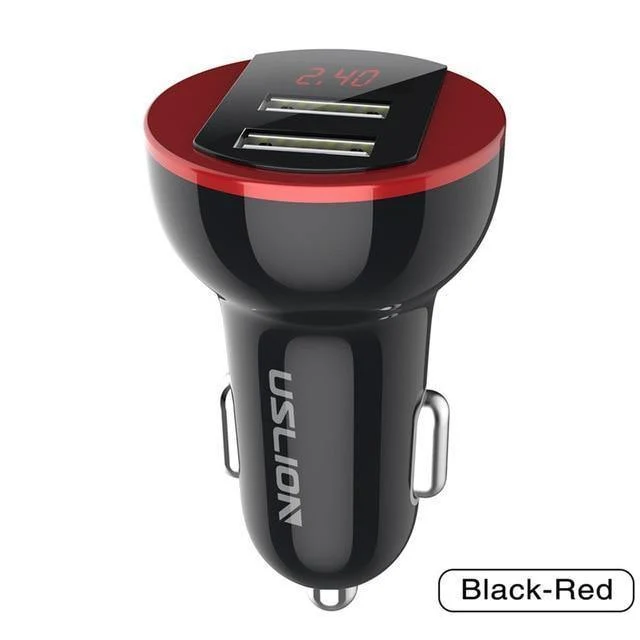 USLION USB-Autoladegerät für Handy, Tablet, GPS, 3.1A, LED-Anzeige, Schnellladefunktion, Dual-USB-Autotelefonladegerät-Adapter im Auto
