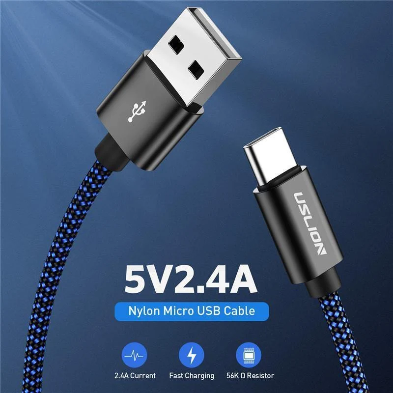 USLION USB Typ C Kabel für Samsung Galaxy S9 S8 Huawei Oneplus 6 Schnelle Lade USB C Kabel Daten Sync Typ-C Telefon Ladekabel
