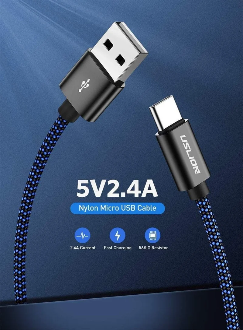 USLION USB Typ C Kabel für Samsung Galaxy S9 S8 Huawei Oneplus 6 Schnelle Lade USB C Kabel Daten Sync Typ-C Telefon Ladekabel