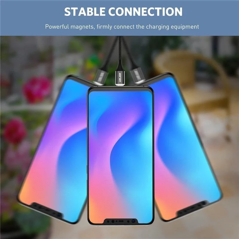 USLION 3A Magnetkabel USB Typ C Micro USB Kabel für Samsung Xiaomi Huawei 1M Schnellladung USB C Telefon Magnet Ladegerät Cabo