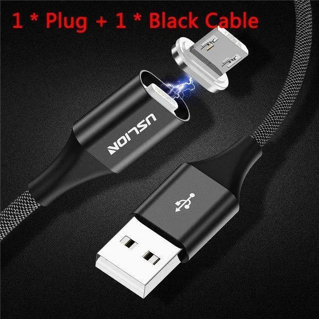 USLION 3A Magnetkabel USB Typ C Micro USB Kabel für Samsung Xiaomi Huawei 1M Schnellladung USB C Telefon Magnet Ladegerät Cabo