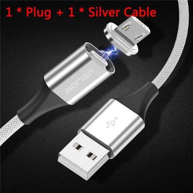 USLION 3A Magnetkabel USB Typ C Micro USB Kabel für Samsung Xiaomi Huawei 1M Schnellladung USB C Telefon Magnet Ladegerät Cabo
