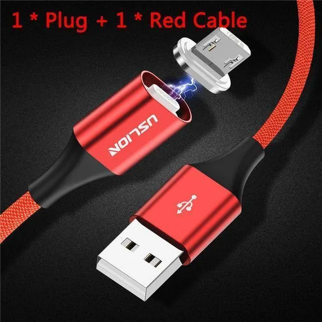 USLION 3A Magnetkabel USB Typ C Micro USB Kabel für Samsung Xiaomi Huawei 1M Schnellladung USB C Telefon Magnet Ladegerät Cabo
