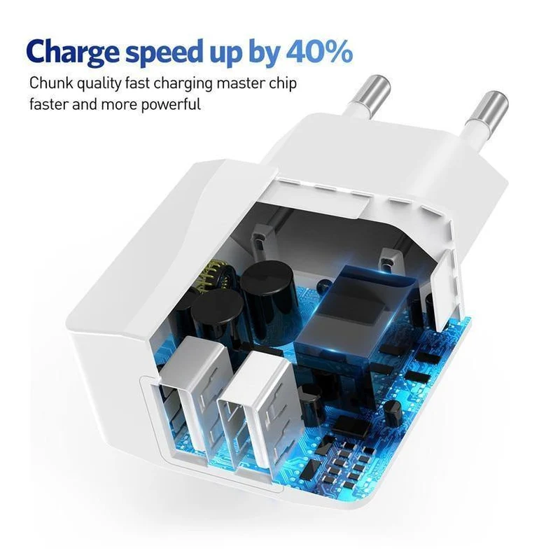 USLION Dual USB Ladegerät Handy EU Ladegerät Stecker Adapter Wand ladegerät kabel für iPhone iPad Samsung Xiaomi 2A Schnelle lade