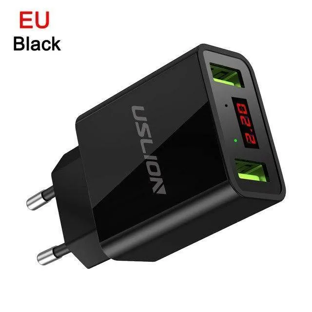 LED-Anzeige 2 USB-Ladegerät, USLION Universal-Handy-Ladegerät für iPhone iPad Samsung Xiaomi 2.2 A Max Ladewand-Ladegerät