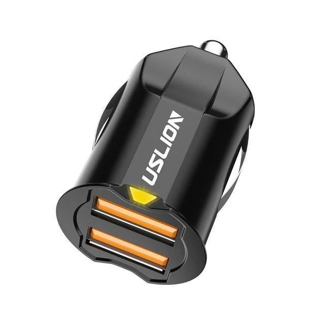 USLION 2.1A Mini-USB-Autoladegerät-Adapter Autoladegerät Handy Dual USB-Autoladegerät Auto Charge 2 Ports für iPhone Samsung