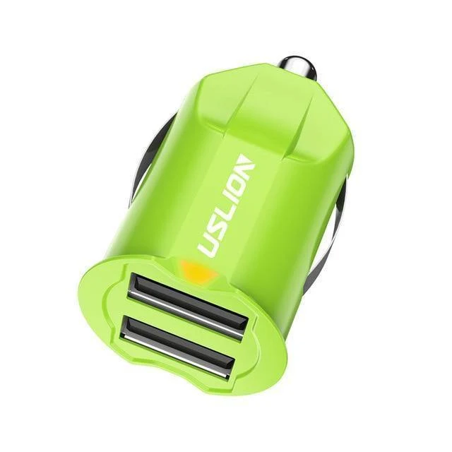 USLION 2.1A Mini-USB-Autoladegerät-Adapter Autoladegerät Handy Dual USB-Autoladegerät Auto Charge 2 Ports für iPhone Samsung